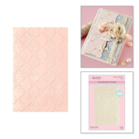 Spellbinders Buttons & Keepsakes 3D Embossing Folder Ribbons & Seams by Frank Garcia