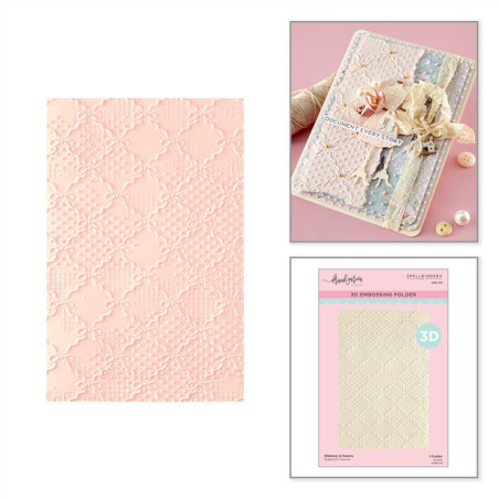 Spellbinders Buttons & Keepsakes 3D Embossing Folder Ribbons & Seams by Frank Garcia
