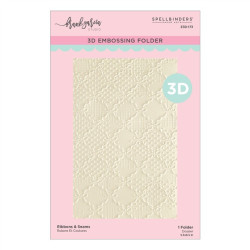 Spellbinders Buttons & Keepsakes 3D Embossing Folder Ribbons & Seams by Frank Garcia