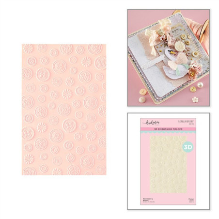 Spellbinders Buttons & Keepsakes 3D Embossing Folder Haberdashery Buttons by Frank Garcia