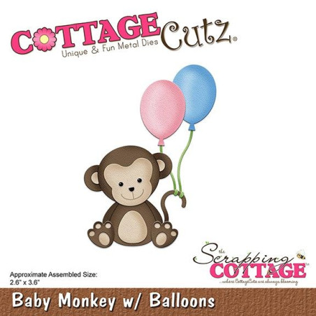 CottageCutz Baby Monkey with Balloons