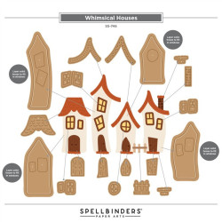 Spellbinders Whimsical Village Etched Dies Houses by Vicky Papaioannou