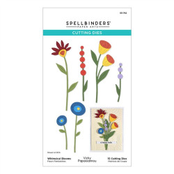 Spellbinders Whimsical Village Etched Dies Blooms by Vicky Papaioannou