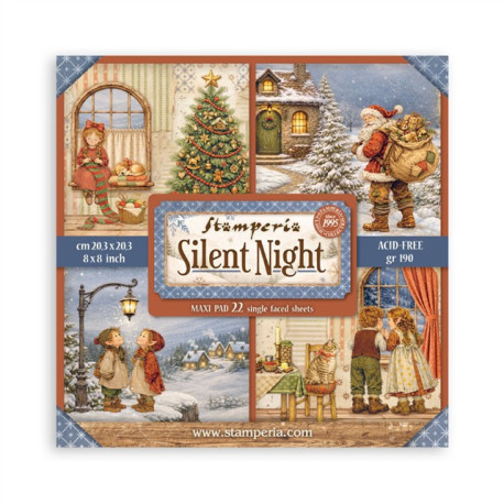 Stamperia Silent Night SINGLE FACE Paper Pack 20x20cm