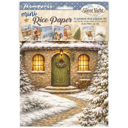 Stamperia Silent Night A6 Mini Rice Paper Selection 8fogli