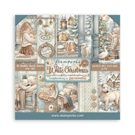 Stamperia White Christmas Paper Pack 20x20cm