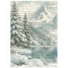 Stamperia White Christmas A6 Rice Paper Backgrounds Selection 8fogli