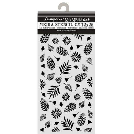 Stamperia Thick Stencil Christmas Pinecones Pattern
