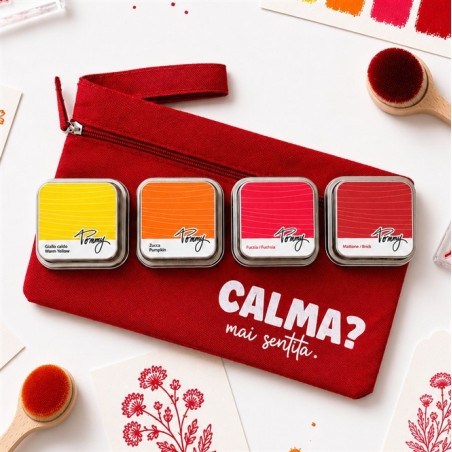 TOMMY SET ROSSO 4 Tamponi Inchiostro + POCHETTE