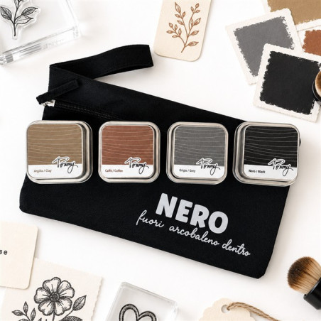 TOMMY SET NERO 4 Tamponi Inchiostro + POCHETTE