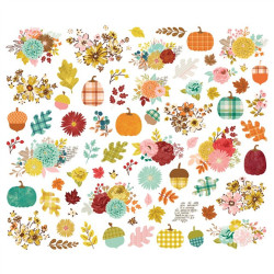 Simple Stories Pumpkins & Plaid Floral Bits & Pieces 69pz