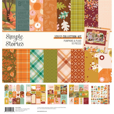 Simple Stories Pumpkins & Plaid Collection Kit 30x30cm