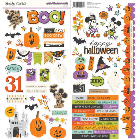 Simple Stories Say Cheese Classic Mouse Halloween Cardstock Stickers 30x30cm