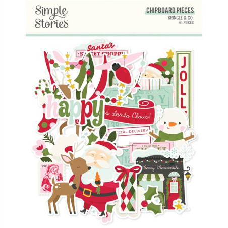 Simple Stories Kringle & Co. Chipboard 61pz