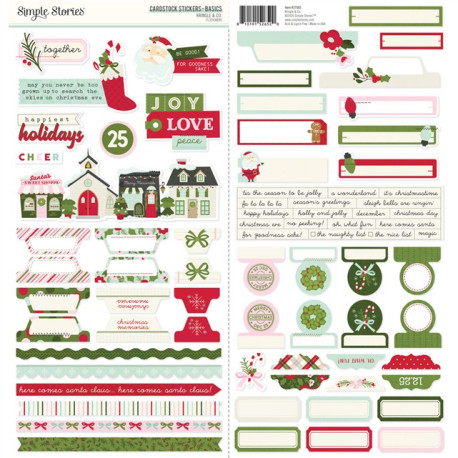 Simple Stories Kringle & Co. Cardstock Stickers 30x30cm