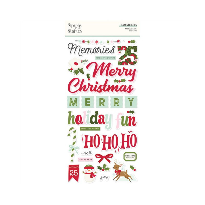 Simple Stories Kringle & Co. Foam Stickers 60pz