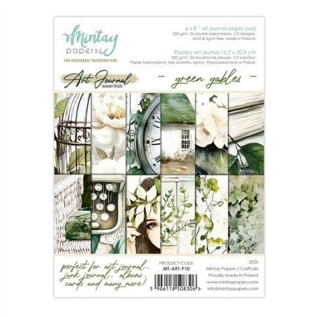 Mintay Papers Art Journal Paper Pad Green Gables 15x20cm