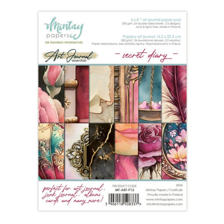 Mintay Papers Art Journal Paper Pad Secret Diary 15x20cm