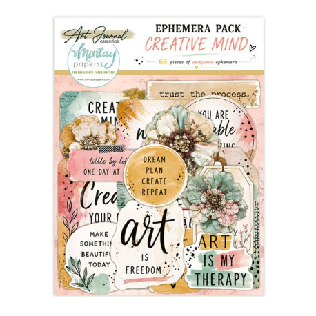 Mintay Papers Art Journal Ephemera Pack Creative Mind 68pezzi