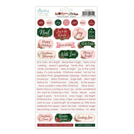 Mintay Papers Season of Joy Paper Stickers Words