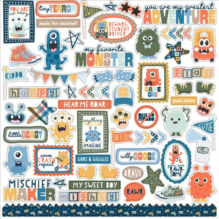 Echo Park My Favorite Monster Element Sticker 30x30cm