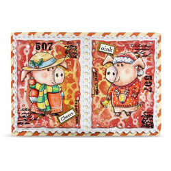 AALL & Create Stamp Set A7 1387 Holiday Pigs