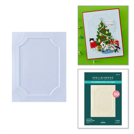 Spellbinders Christmas Cats 3D Embossing Folder Ornate Molded Frame by Yana Smakula