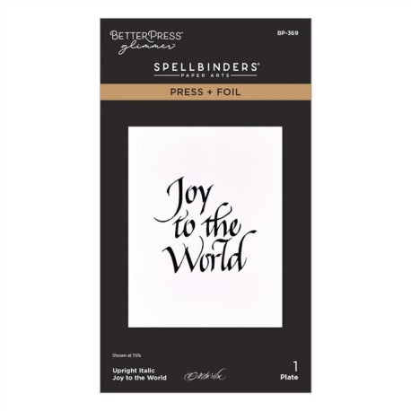 Spellbinders Upright Italic Holiday Sentiments Press + Foil Plate Joy to the World