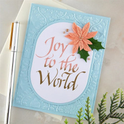 Spellbinders Upright Italic Holiday Sentiments Press + Foil Plate Joy to the World