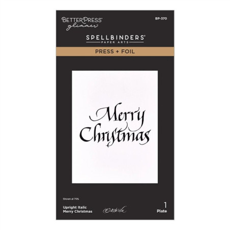 PREORDINE! Spellbinders Upright Italic Holiday Sentiments Press + Foil Plate Merry Christmas
