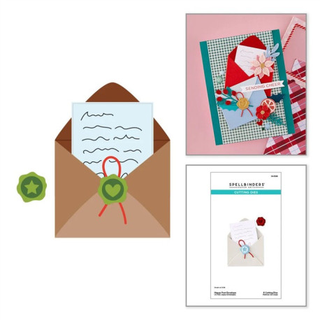 PREORDINE! Spellbinders Dear Santa Etched Dies Happy Post Envelope