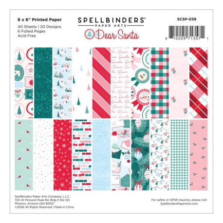 PREORDINE! Spellbinders Dear Santa Paper Pad 15x15cm