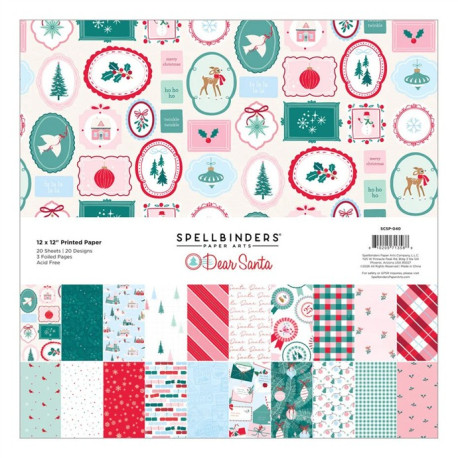 PREORDINE! Spellbinders Dear Santa Paper Pad 30x30cm