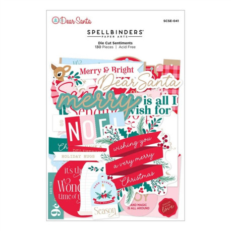 PREORDINE! Spellbinders Dear Santa Die Cut Sentiments 130pz