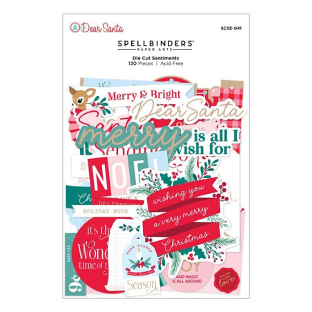 PREORDINE! Spellbinders Dear Santa Die Cut Sentiments 130pz