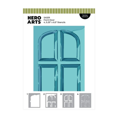 HERO ARTS Home for the Holidays Layering Stencil Set Front Door 4pezzi