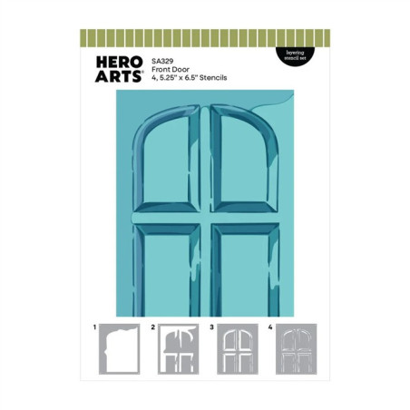 HERO ARTS Home for the Holidays Layering Stencil Set Front Door 4pezzi
