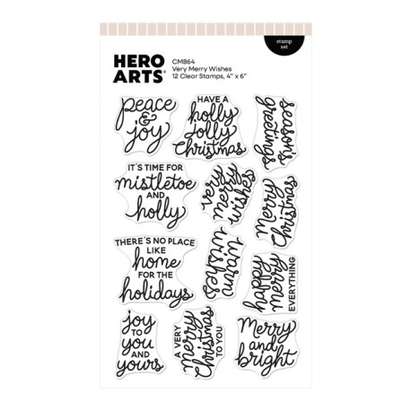 HERO ARTS Home for the Holidays Clear Stamp Set Very Merry Wishes