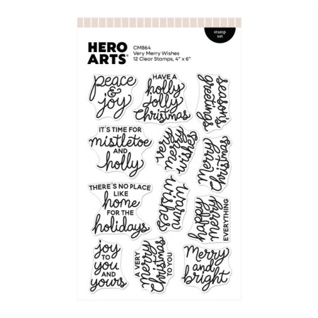 HERO ARTS Home for the Holidays Clear Stamp Set Very Merry Wishes