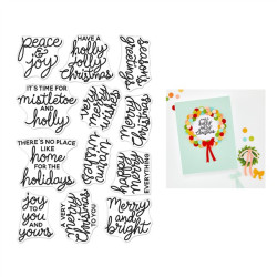HERO ARTS Home for the Holidays Clear Stamp Set Very Merry Wishes