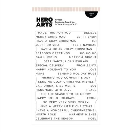 PREORDINE! HERO ARTS Home for the Holidays Clear Stamp Set Season's Greetings