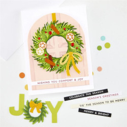 PREORDINE! HERO ARTS Home for the Holidays Clear Stamp Set Season's Greetings