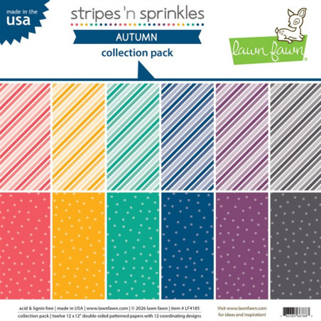 LAWN FAWN Stripes ‘n Sprinkles Autumn Collection Pack 30x30m