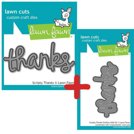 LAWN FAWN Scripty Thanks SET 2 fustelle