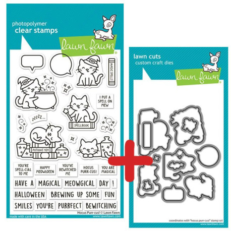 LAWN FAWN Hocus Purr-cus! SET timbro+fustelle
