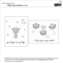 LAWN FAWN I Like Cute Moths SET timbro+fustelle