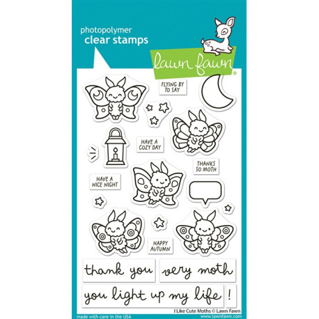 LAWN FAWN I Like Cute Moths Clear Stamps