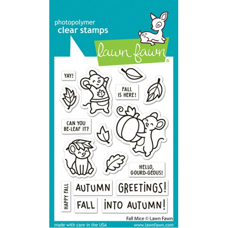 LAWN FAWN Fall Mice Clear Stamps
