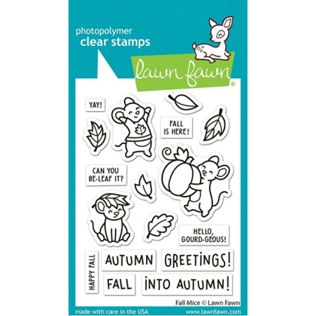 LAWN FAWN Fall Mice Clear Stamps