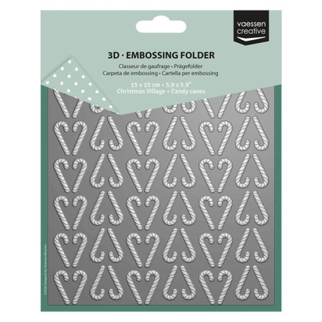 Vaessen Creative Embossing Folder Folder Candy Canes